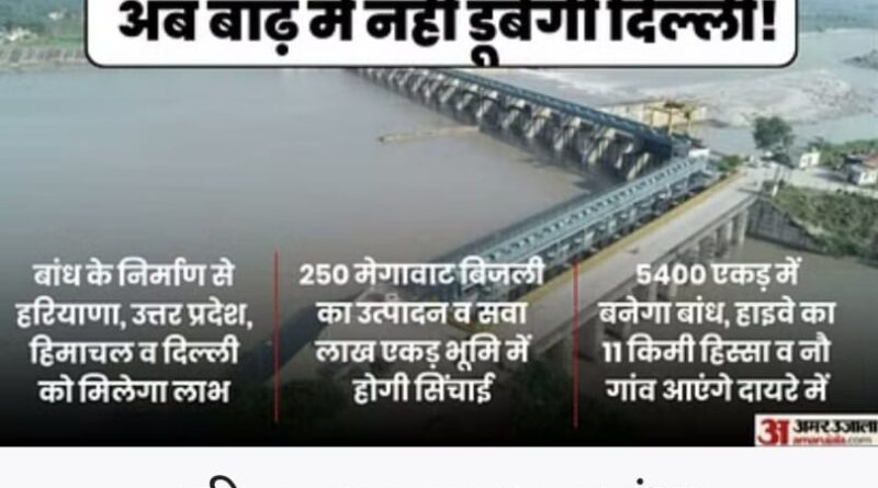 हथिनीकुंड के पास बनेगा नया बांध, 6000 करोड़ होगी लागत, 14 किमी लंबा होगा जलाशय