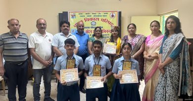 द रोज ऑर्किड वर्ल्ड स्कूल में भारत विकास परिषद द्वारा सम्मान समारोह आयोजित
