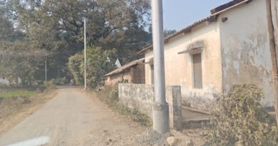 PMGSY सड़क पर बेतरतीब खंभे गाड़ने से बढ़ी परेशानी